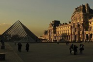 The Napoleon Courtyard of the Louvre at Dusk