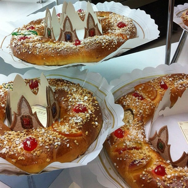 Roscón de Reyes or Tortell de reis, typical cake of the Magi